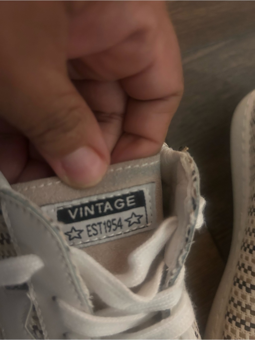 Vintage Havana Women's Beige, White and Black Woven Sneakers - Picture 8 of 14